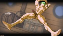 armpits big_penis body_hair dark_penis dizdoodz feet male_only one_piece roronoa_zoro scar scar_across_eye