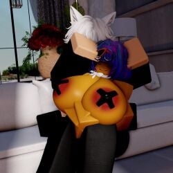 1boy 1girls 3d adorable animated areola_slip areolae asian ass big_ass big_breasts breast_grab breasts caressing_head cat_ears commission dubious_consent enjoying gentle_smile grabbing_head groping groping_breast head_grab huge_breasts hugging_from_behind japanese kora_x koraxlust lucy_(kora_x) multicolored_hair multiple_angles nervous pampering pants pasties petting petting_head powering_imagination roblox robloxian rubbing_head shorter_than_30_seconds smaller_male smile snuggling spinning_eyes spiral spiral_eyes swirly_eyes topless video wholesome yellow_skin zoom_in