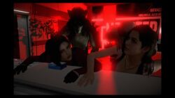 3d ada_wong animated foursome heel_boots jill_valentine laboratory missionary_position monster mp4 nobis nobis19 pale_head_(resident_evil) red_dress resident_evil short_hair sound standing video werewolf