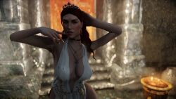 big_ass big_breasts big_butt hairy hairy_pussy natural_breasts natural_colors red_hair royalty screenshot skyrim skyrim_modded