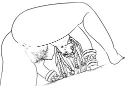 1girls anus artio_(smite) ashur big_breasts celtic_mythology colorless deity european_mythology goddess hi-rez_studios line_art monochrome mythology nude pubic_hair public_domain pussy smite