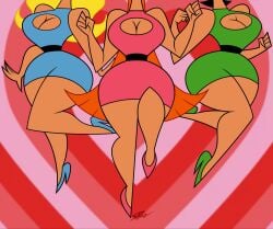 3girls aged_up big_breasts big_butt big_hair big_thighs black_hair black_hair_female blonde_female blonde_hair blonde_hair_female blossom_(powerpuff_girls) breasts bubbles_(powerpuff_girls) bust busty buttercup_(powerpuff_girls) cartoon_network curvaceous curvy curvy_figure digital_drawing_(artwork) digital_media_(artwork) female female_focus hero heroine hips huge_breasts large_ass large_breasts legs light-skinned_female light_skin mature mature_female orange_hair powerpuff_girls samperez superhero superheroine thick thick_hips thick_thighs thighs toonami voluptuous voluptuous_female wide_hips