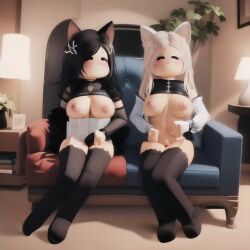 2girls ai_generated andrea_asimov breasts girl roblox robloxian stable_diffusion