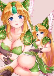 ass blonde_hair breasts cleavage female huge_ass looking_at_viewer riesz seiken_densetsu seiken_densetsu_3 solo trials_of_mana