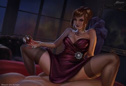 1boy 1boy1girl 1girls alloniya bust busty clothed_female_nude_male cowgirl_position dress female female_on_top glass hips legs lou_grand male naked no_panties nude thick_legs thick_thighs thigh_highs thighhighs thighs unseen_male_face vampire vampire_the_masquerade vampire_the_masquerade_bloodlines vampire_the_masquerade_bloodlines_2 voluptuous wide_hips wine_glass woman_on_top world_of_darkness