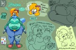 bbw character_sheet fat fat_woman obese obese_female oc tagme thatncorner zandra_(thatncorner) zombie zombie_girl