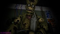 five_nights_at_freddy's male male_only penis precum presenting_penis solo springtrap springtrap_(fnaf)
