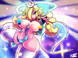 alternate_breast_size alternate_costume censored fanart female gameplay_mechanics goddess_rosalina_(awesomeerix) large_breasts mario_(series) nintendo princess_rosalina solo super_mario_galaxy xpisigma