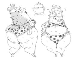 1girls bikini fat_ass female mhasses mhdrawin mrs._puff pufferfish smooth_skin spongebob_squarepants underwear