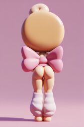 1boy 3d_model 3d_render ai ai_art ai_assisted ai_generated ass_focus back_view back_viewer big_ass big_ass_(male) big_butt big_butt_(male) black_eyes blush_stickers bow bow_tie bow_tied_around_body bubble_butt butt_focus chibi cute dandy's_world edited_ai glisten_(dandy's_world) gradient_background leg_warmers legwear male male_ass_focus male_focus male_only pink_background pink_bow pony_diffusion_xl shiny_ass showing_ass simple_background tagme tensor.art tensor_art thick_ass yellow_body yellow_skin