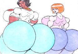2girls absurd_res ass ass_focus big_ass breasts cartoon cartoon_network crossover curvy curvy_body curvy_figure debbie_turnbull donna_tubbs female female_only hi_res huge_ass hyper hyper_ass looking_at_viewer looking_back milf mundoparaiso2 robotboy sketch the_cleveland_show thicc thick thick_ass thick_thighs voluptuous voluptuous_body voluptuous_female