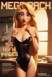 ai_generated blonde_female blonde_hair bottomless bottomless_female bottomless_skirt disney disney_princess embarrassed embarrassed_nude_female leggings long_hair maid maid_apron maid_headdress maid_outfit maid_uniform petite petite_body petite_female playboy playboy_bunny princess rapunzel submissive submissive_female tangled