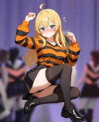 ai_generated bee blonde_hair breasts orenburg_chan russia russian russian_girl slavic slavic_girl stockings