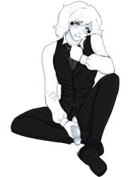 christopher_pierre clothed cum cumming dick drool drooling fully_clothed ghost_and_pals jacking_off jerking_off makeup masturbation nail_polish penis post_orgasm precum precum_drip precum_dripping pubic_hair smile smiling the_distortionist tsuk___1 twink white_hair white_skin