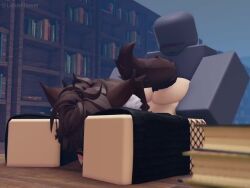 2boys 3d anal anal_sex animal_ears animal_tail animated animation anon ass big_butt blush brown_ears brown_hair brown_tail from_behind from_behind_position gay glasses gray_body grey_skin huge_butt library lidusflower roblox robloxian shorter_than_30_seconds sound sound_effects tagme tail twitter_username video watermark yaoi