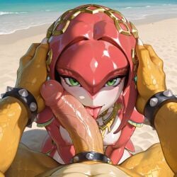 ai_generated big_penis bowser cock cock_ring crossover dick fellatio fish_female green_eyes head_grab interspecies jewelry licking_penis looking_at_viewer mipha nipples on_knees penis penis_against_face plopendil pov pov_eye_contact scales small_breasts split_tongue super_mario_bros. the_legend_of_zelda:_breath_of_the_wild thick_penis veiny_penis zora