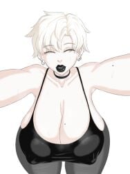 1girls 2024 2d_(artwork) bare_shoulder beauty_mark_on_breasts beauty_spot black_choker black_lips black_lipstick black_shirt black_topwear boobs_bigger_than_head boobs_focus braless breasts breasts_bigger_than_head breasts_focus busty busty_female choker ear_piercing ear_piercings earrings elderly_female female female_focus female_only form_fitting goth_milf grey_pants hag heavy_breasts hi_res huge_boobs huge_breasts lipstick milf milf-chan(truelordpotato) mommy_milkers no_bra no_bra_under_clothes november november_(month) old_hag older_female pale-skinned_female pale_skin pale_skinned_female pants shirt short_hair short_hair_female solo solo_focus spaghetti_strap tight tight_pants tight_topwear tits_bigger_than_head topwear truelordpotato twitter twitter_user_oc white_hair white_hair_female