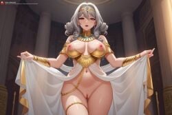 ai_generated egyptian goddess gold_jewelry satin wet