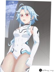 1girls blanc blue_hair choujigen_game_neptune female fishnet_legwear fishnets legs lips medium_breasts neptune_(series) neptunia_(series) red_eyes sheong_wong stomach thick_thighs white_heart white_heart_(neptunia)