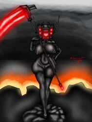 astro_toilet big_breasts breasts danionebyall53_(artist) destroyed_city devastated huge_breasts scythe semi-titan_speakerwoman_(skibidi_toilet) skibidi_toilet speaker_head speaker_man_(skibidi_toilet) speaker_woman_(skibidi_toilet) speakerman_(skibidi_toilet) thicc thicc_thighs