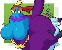 avian big_ass big_breasts breasts bubble_butt budge_(fortnite) cleavage dewott ekkokenight ekkoroya epic_games feathers female fortnite furry huge_ass huge_breasts nipples pokemon pokemon_(species) sex size_difference