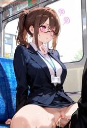 ai ai_assisted ai_generated brown_hair business_attire business_suit business_woman clothed clothed_sex clothing confusion cum cum_in_pussy cum_inside expressionless forced glasses hidden_gem hypnosis hypnotic_eyes id_card mind_control name_tag office_lady original_character patreon patreon_link patreon_url patreon_username pink_eyes ponytail pubic_hair skirt skirt_lift skirt_up train unaware vagina vaginal_fluids vaginal_insertion vaginal_penetration vaginal_sex