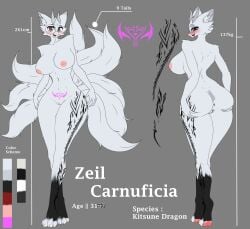 9_tails alternate_version dragon female furry furry_female hybrid kitsune model_sheet nude nude_female quiverthorn tagme tail