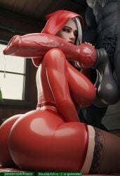 abs absurdly_large_cock after_fellatio ai_generated all_fours anthro anthro_on_female anthro_on_human ashe_(overwatch) balls big_ass big_balls big_breasts big_dom_small_sub big_penis bigger_male black_fur breasts canid canine canis cosplay cum_in_mouth cum_leaking_out_of_mouth cum_on_breasts excessive_cum from_behind fucked_into_submission fucked_senseless fucked_silly head_grab huge_balls huge_breasts huge_cock impossible_fit kisuco knot lace_lingerie little_red_ashe little_red_riding_hood little_red_riding_hood_(cosplay) male muscular muscular_male nylon_stockings overwatch_2 penis precum_on_penis red_eyes red_lingerie red_lipstick red_nails rolling_eyes saggy_balls tongue_out veiny_penis werewolf white_hair wolf