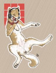 2025 4_toes absurd_res anatomically_correct anatomically_correct_genitalia anatomically_correct_pussy anatomically_correct_vulva animal_genitalia animal_pussy animal_vulva anus bedroom_eyes belly canid canine canine_genitalia canine_pussy canine_vulva canis collar curled_tail digital_media_(artwork) domestic_dog electronics fangs feet female feral floating fur furry genitals headgear headphones headset hi_res hotdogmeat konami looking_at_viewer mammal mira_(silent_hill) narrowed_eyes navel open_mouth outline presenting presenting_pussy presenting_vulva pussy seductive shiba_inu silent_hill simple_background smile solo spitz spread_legs spreading symbol tail tan_body tan_fur teats teeth three-quarter_view toes tongue tongue_out toony tuft vulva white_body white_fur white_outline