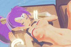 1girls 3d animated beanis bondage bottomless exposed_breasts female gif locked_arms missionary_position orgasm rape sex shantae shantae_(character) smooth_skin vest