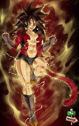 1girls 2018 7th-heaven abs aura big_breasts boots breasts breasts_apart breasts_out brown_boots brown_gloves brown_hair cleavage curvaceous curvy curvy_body curvy_female curvy_figure dragon_ball dragon_ball_gt dragon_ball_xenoverse earrings electricity fan_character female female_focus female_only female_saiyan fingerless_gloves floating gloves green_earrings hips large_breasts legs light-skinned_female light_skin long_hair looking_at_viewer looking_pleasured muscles muscular muscular_female oc open_mouth original_character patreon pointy_chin potara_earrings red_background red_eyeliner red_fur saiyan saiyan_tail shiny shiny_skin sign signs smile solo solo_female solo_focus spiky_hair super_saiyan super_saiyan_4 tail thick_legs thick_thighs thighs topless voluptuous watermark wide_hips yellow_eyes