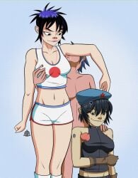 2d_(gorillaz) armpit_fetish armpit_licking armpit_sex asian_female cyborg_noodle gorillaz harrisartz noodle_(gorillaz) noodle_(pac-man) penis_in_armpit