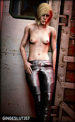 3d absurd_res black_hair black_pubic_hair blonde_hair bob_cut bottomless breast_tattoo breasts female female_focus january_van_sant leather_pants mr_x nipple_piercing nipple_piercings nude piercing piercings resident_evil resident_evil_3 resident_evil_resistance source_filmmaker standing tagme tattoo tattooed_arm tattoos topless tyrant xxxgingeslut357xxx