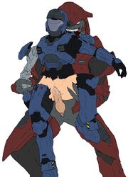 1boy 1boy1girl 1girls 2d alien alien/human balls ballsack catherine-b320 elite_(halo) erection faceless_female female female_human female_spartan_(halo) femsub full-face_helmet halo_(series) halo_reach helmet_girl human interspecies kat-b320 male male_sangheili_(halo) maledom penis penis_in_vagina sangheili scrotum sex smooth_penis spartan_(halo) spartan_iii_(halo) straight testicles vaginal_penetration xenophilia