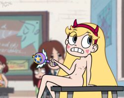 blonde_hair classroom disney edit female headwear magic nipples noobman146 public pussy royal_magic_wand solo_focus star_butterfly star_vs_the_forces_of_evil tagme wand