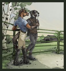 absurd_res anthro arms_behind_back bit_gag bondage canid canine canis dalmatian domestic_dog duo equid equine female femdom gag harness_gag hi_res horse male malesub mammal petplay ponyplay priscillasheep riding_crop role_reversal roleplay straight whip