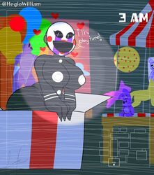 big_breasts classic_fnaf_2_marionette classic_fnaf_2_puppet detailed_background dialogue five_nights_at_freddy's hegiowilliam marionette_(fnaf) original_fnaf_2_marionette original_fnaf_2_puppet puppet_(fnaf) zeglo-official