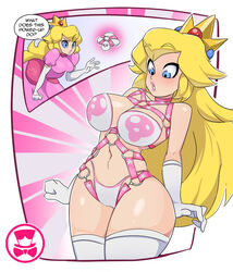 2020 big_breasts breasts cleavage female female_focus female_only mario_(series) nintendo princess_peach schpicy solo solo_female solo_focus source_request super_mario_bros.