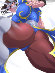 ass chun-li huge_ass large_ass pantyhose shiva_(tairakuten) street_fighter thick_thighs