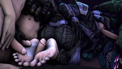 1girls 4boys 5some ankhajiit arby_'n'_the_chief ass barefoot blowjob face_covered feet feet_fetish fellatio female female_soldier female_spartan_(halo) foot_fetish footjob gangbang halo halo_(series) halo_reach helmet helmet_over_eyes killerk1tten19 kylie mouth mouthful open_mouth reverse_footjob sfm soles spartan spartan_(halo) sucking toes