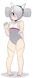 blush breasts channel-tan feet female jetix leotard shy swimsuit swimwear