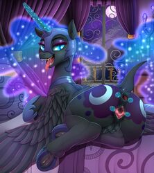 2020 absurd_res alicorn anus armor ass crotchboobs cutie_mark dankflank dark_persona digital_media_(artwork) dock equid eyebrows female feral friendship_is_magic full_moon furry genitals hasbro headgear helmet hi_res horn inside looking_at_viewer mammal moon my_little_pony night nightmare_moon_(mlp) open_mouth princess_luna_(mlp) pussy sharp_teeth solo sparkling_hair spread_anus spread_pussy spreading teeth tongue tongue_out wings