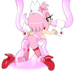 1girls amy_rose ass blush breasts bunnysuit clothing female female_only green_eyes half-closed_eyes high_heels holding newgrounds open_mouth penetration pink_fur pink_hair pink_tentacles sex sonic_(series) spread_legs tentacle tentacle_grab tentacle_in_ass tentacle_in_mouth tentacle_sex thighhighs thousandarms vaginal_penetration