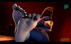 3d abriika blue_skin breasts chappey feet female foot_fetish foot_focus nipples nude soles solo source_filmmaker toes