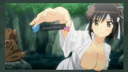 asuka_(senran_kagura) atalerfilters big_breasts blouse edit looking_at_viewer nipples nude_filter screencap screenshot_edit senran_kagura senran_kagura_(series) vanguard