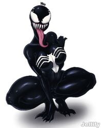 1girls animated big_breasts bouncing_breasts breasts clothed clothed_female female female_focus female_only fully_clothed gif jellify marvel marvel_comics she-venom simple_background solo solo_female solo_focus spider-man_(series) symbiote tagme venom venom_(marvel) white_background