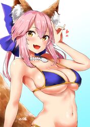 bikini fate/grand_order fate_(series) izure_(pixiv16392012) pink_hair tagme tamamo_no_mae_(fate)