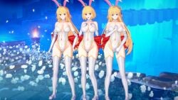 3d 3girls ahoge archetype_earth arcueid_brunestud big_breasts blonde_hair blush bunny_ears choker clone curvy dual_persona fate/grand_order high_boots hips huge_breasts koikatsu large_breasts long_hair melty_blood multiple_persona navel plump red_eyes ribbon shapely short_hair sleeve_gloves smile thick_thighs triple_persona tsukihime tummy type-moon vampire vampire_girl voluptuous wide wide_hips