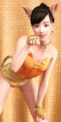 1girls 3d cat_ears female female_only forrender fully_clothed ryuu_ga_gotoku sawamura_haruka skimpy solo yakuza_(series)