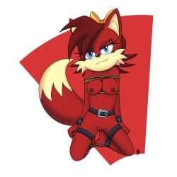 1girls anthro archie_comics belt bondage bow breasts chains female fiona_fox fox furry half half-closed_eyes innotsu kneeling medium_breasts nipples nude pussy rope rope_bondage smirk solo sonic_(series) sonic_the_hedgehog_(archie) sonic_the_hedgehog_(comics) sonic_the_hedgehog_(series) tail